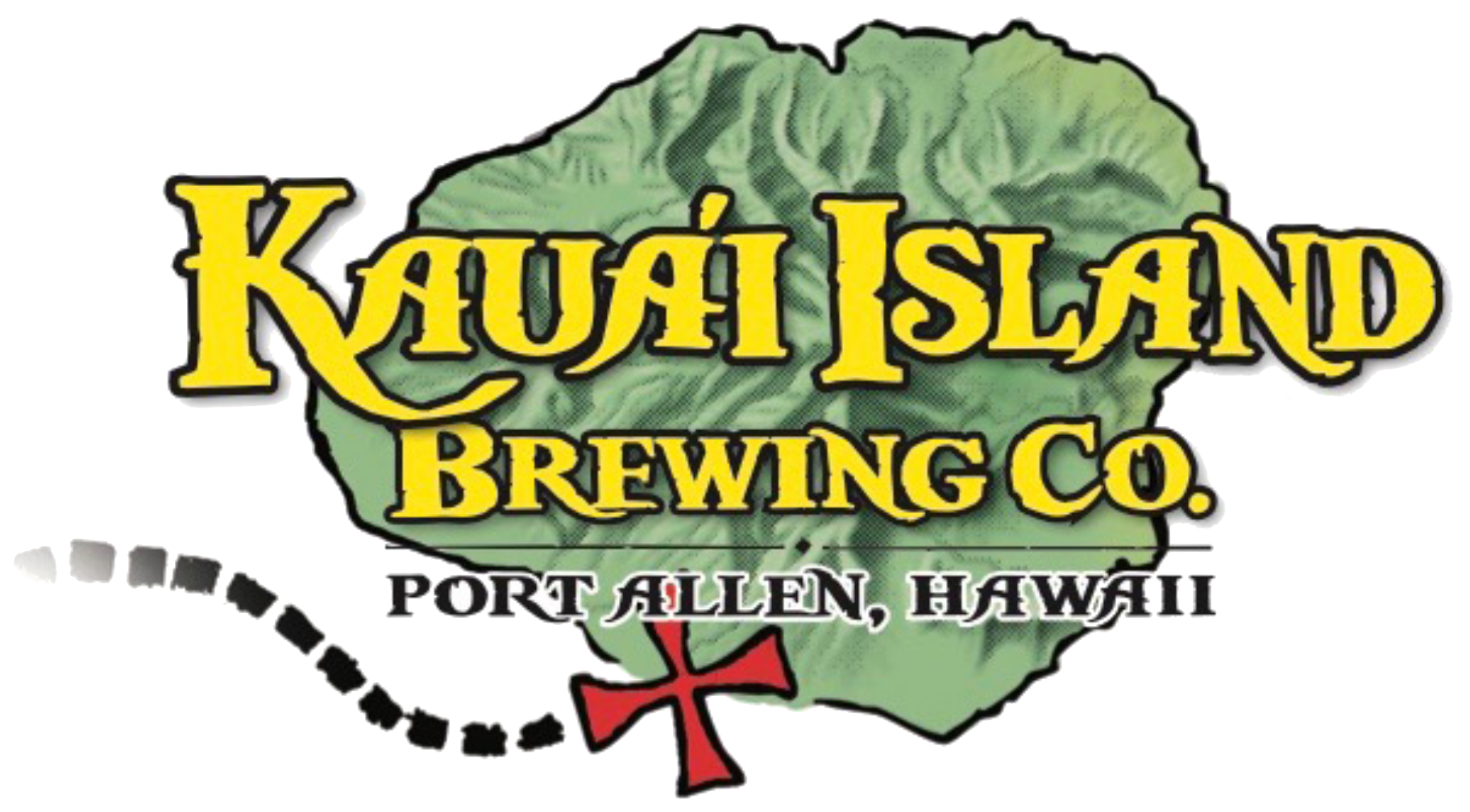 KAUAI ISLAND BREWING Hawaii captain cook shield STICKER decal craft beer brewery 